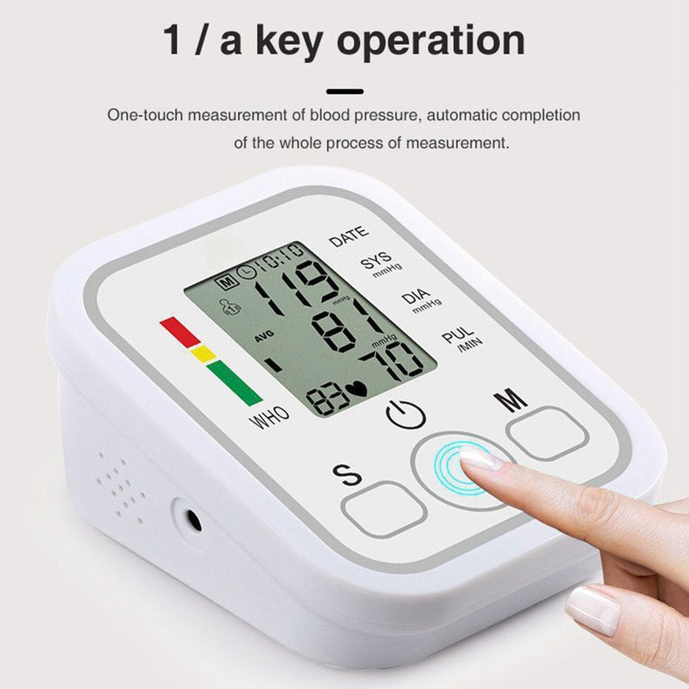 Digital Blood Pressure Machine - Upper Arm Cuff, Large Display