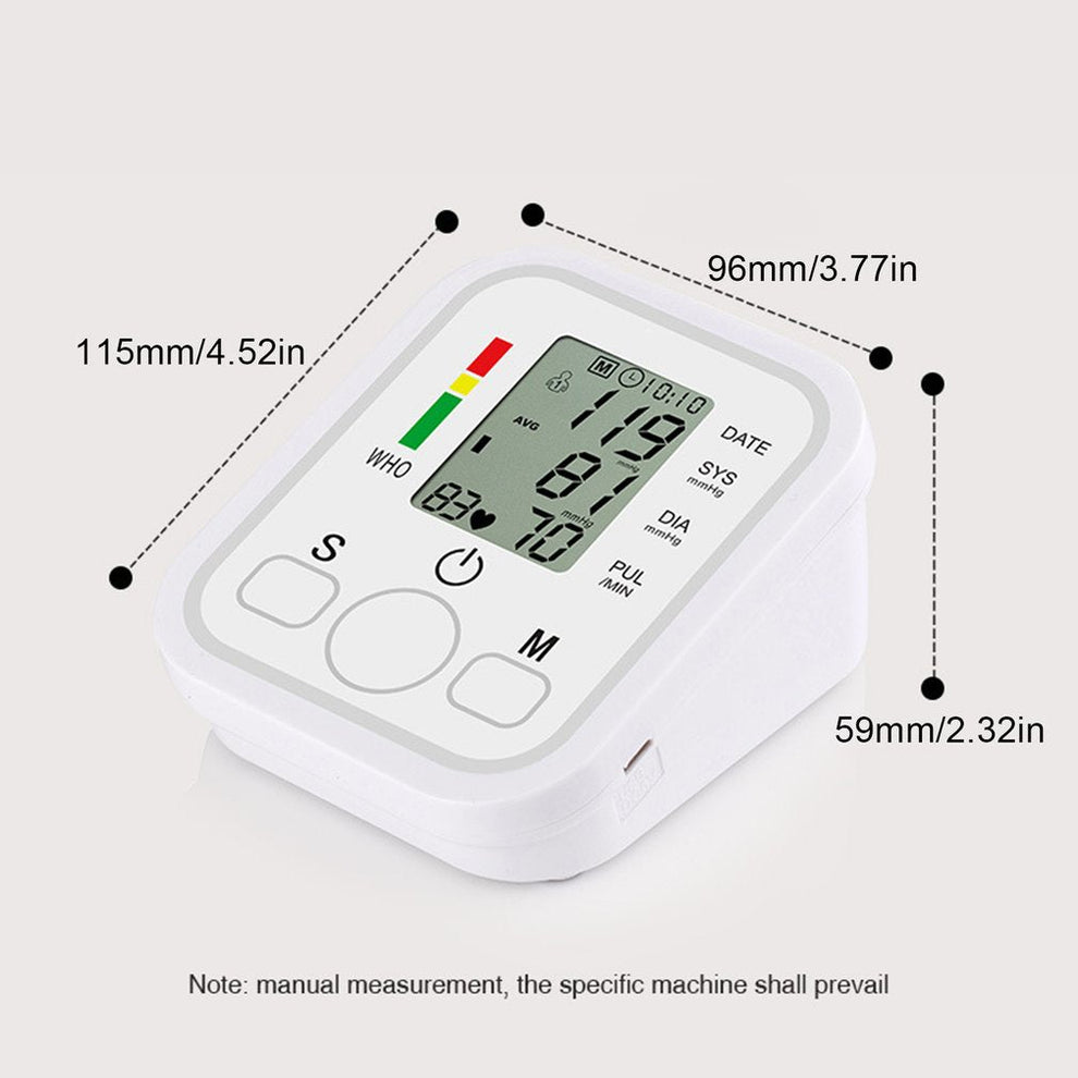 Digital Blood Pressure Machine - Upper Arm Cuff, Large Display